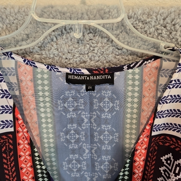 Anthropologie Purple and Green Patterned Maxi Dress - Picture 5 of 8